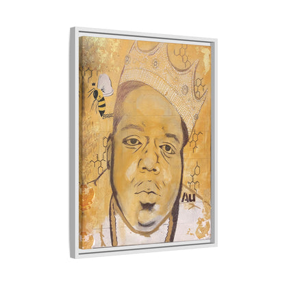 Biggie Smalls - Gold "Au" Series Framed Multi-Color Canvas Art  Hip Hop Culture