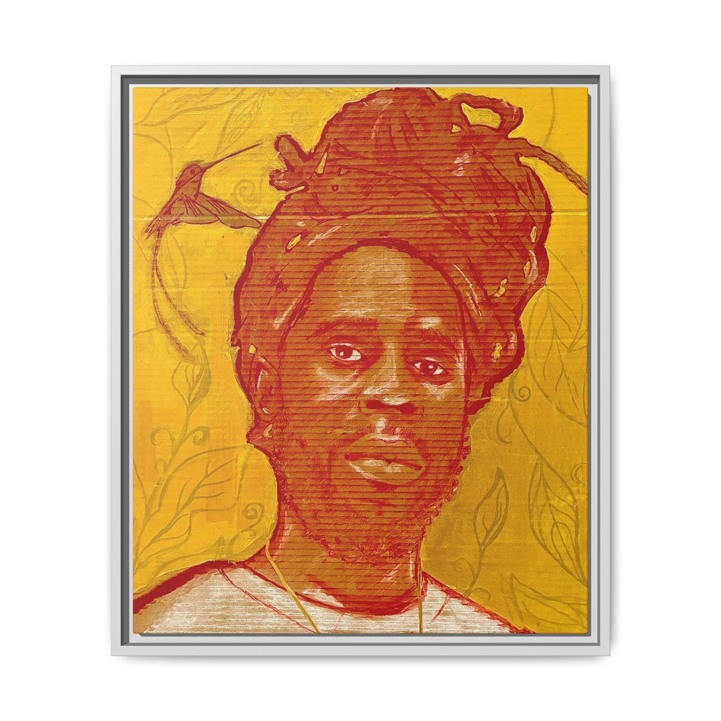 Chronixx "Eternal Light"- Framed Matte Canvas Portrait — Red Pencil &24k goldleaf Chronixx Art Print