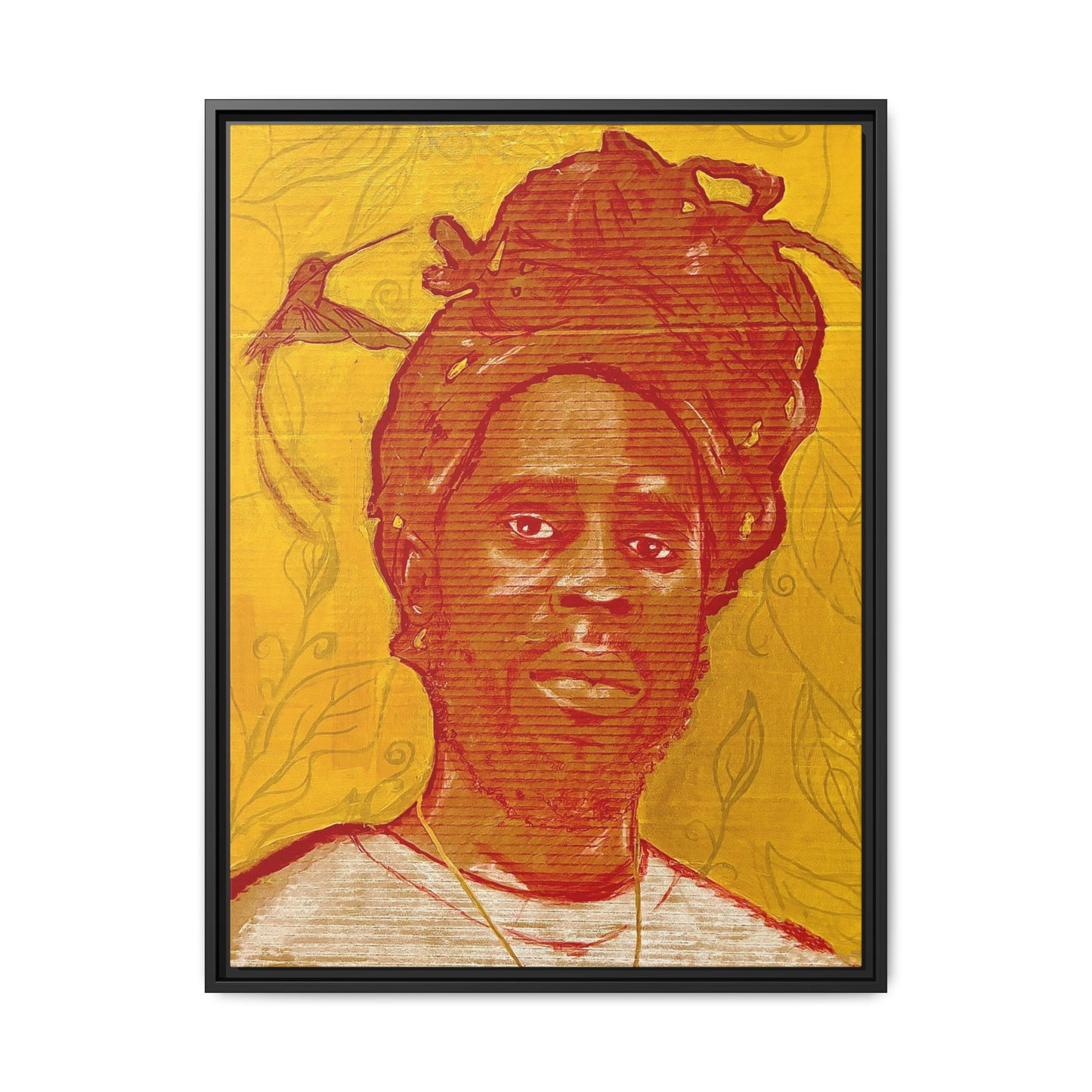 Chronixx "Eternal Light"- Framed Matte Canvas Portrait — Red Pencil &24k goldleaf Chronixx Art Print