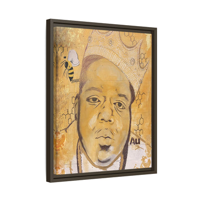 Biggie Smalls - Gold "Au" Series Framed Multi-Color Canvas Art  Hip Hop Culture
