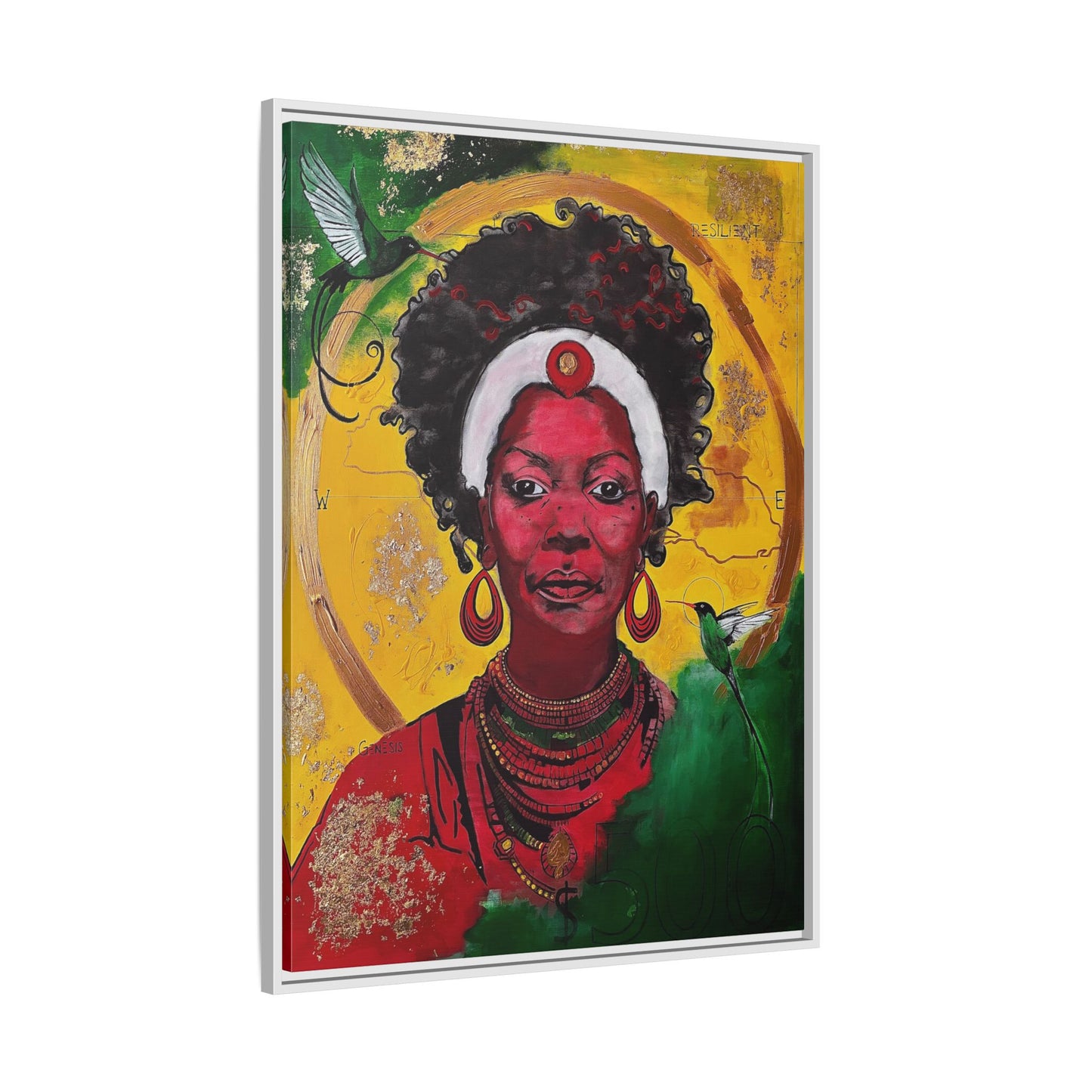 "Love from the Ancestors, meeting in Sun" -Framed Matte Canvas Art