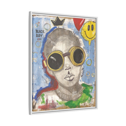 Black Boy Joy "Prince" -Framed Canvas Art Print  Multi-Color Wall Decor