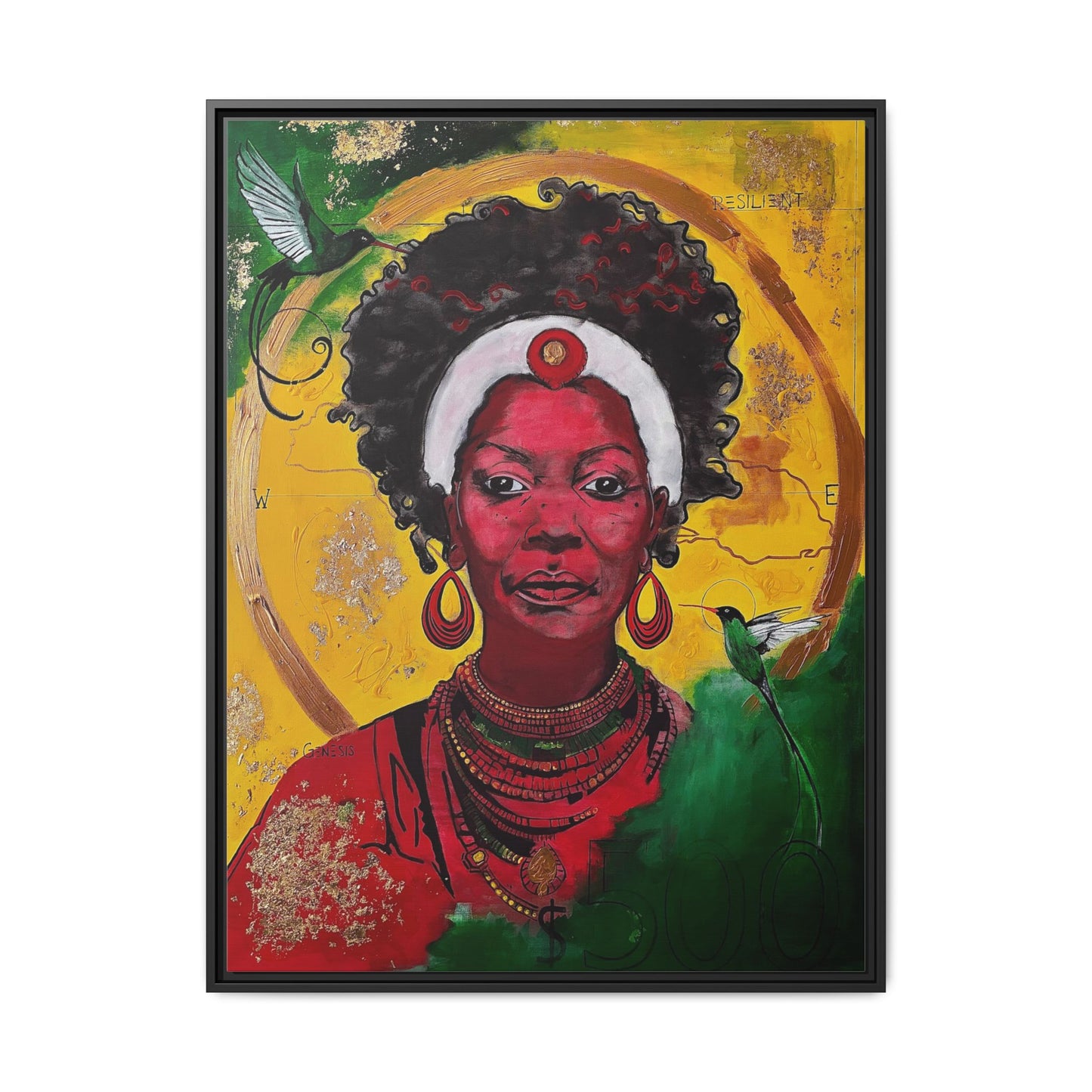 "Love from the Ancestors, meeting in Sun" -Framed Matte Canvas Art