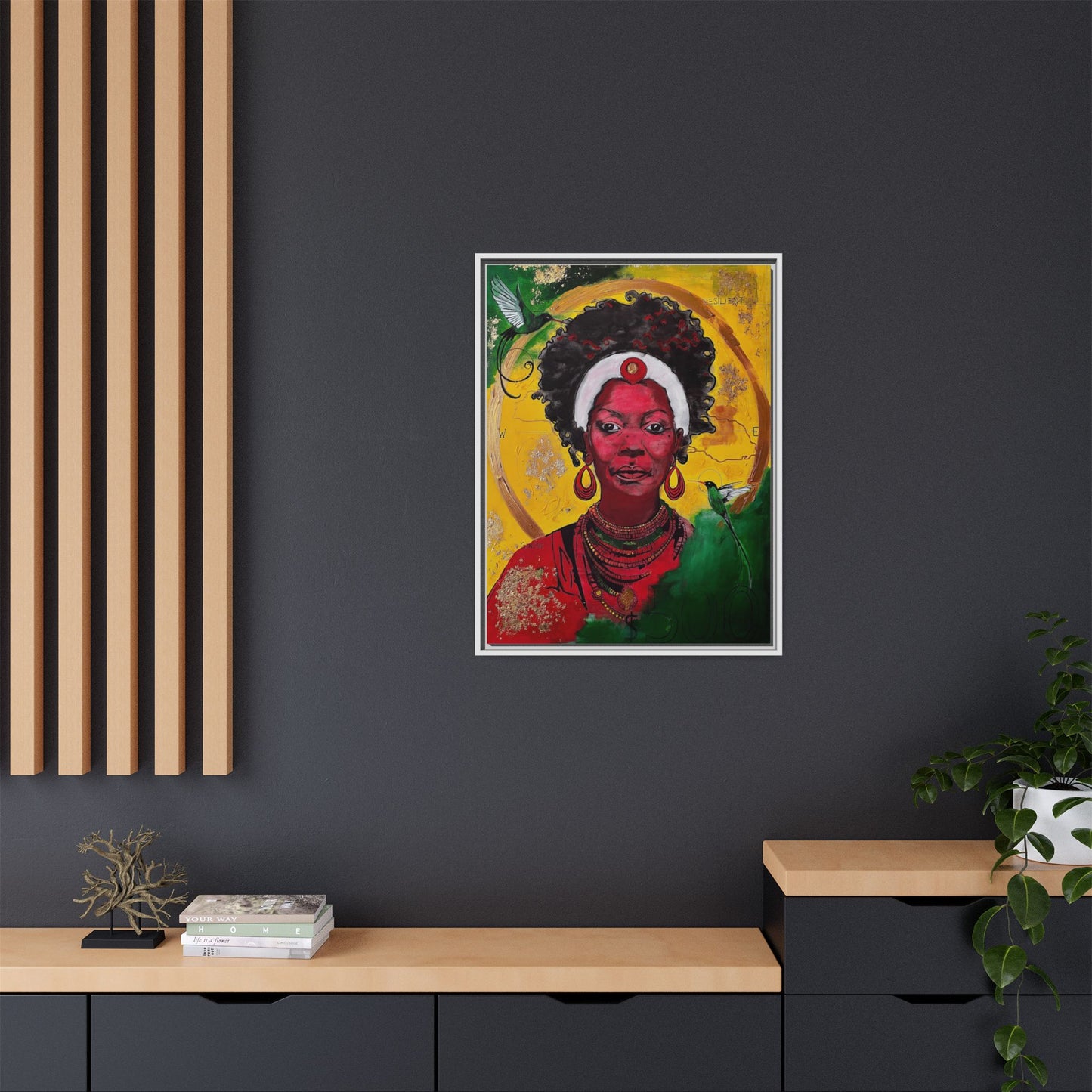 "Love from the Ancestors, meeting in Sun" -Framed Matte Canvas Art