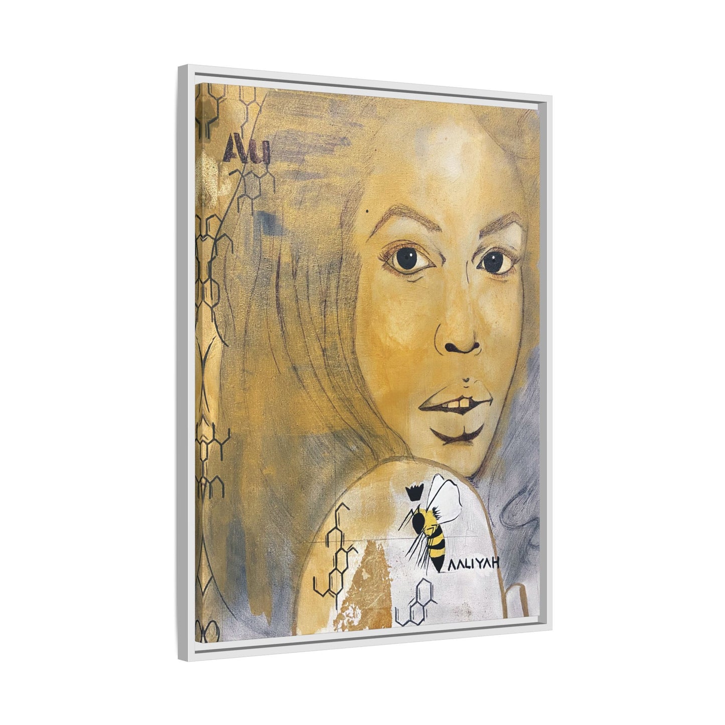 Aaliyah -Multi-Color Framed Matte Canvas