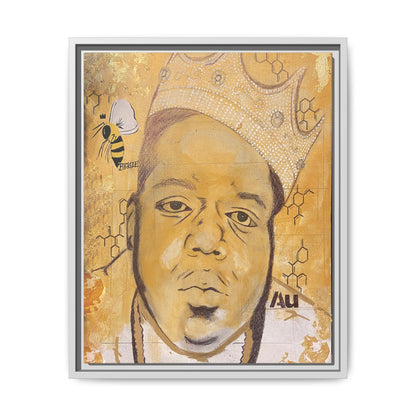 Biggie Smalls - Gold "Au" Series Framed Multi-Color Canvas Art  Hip Hop Culture