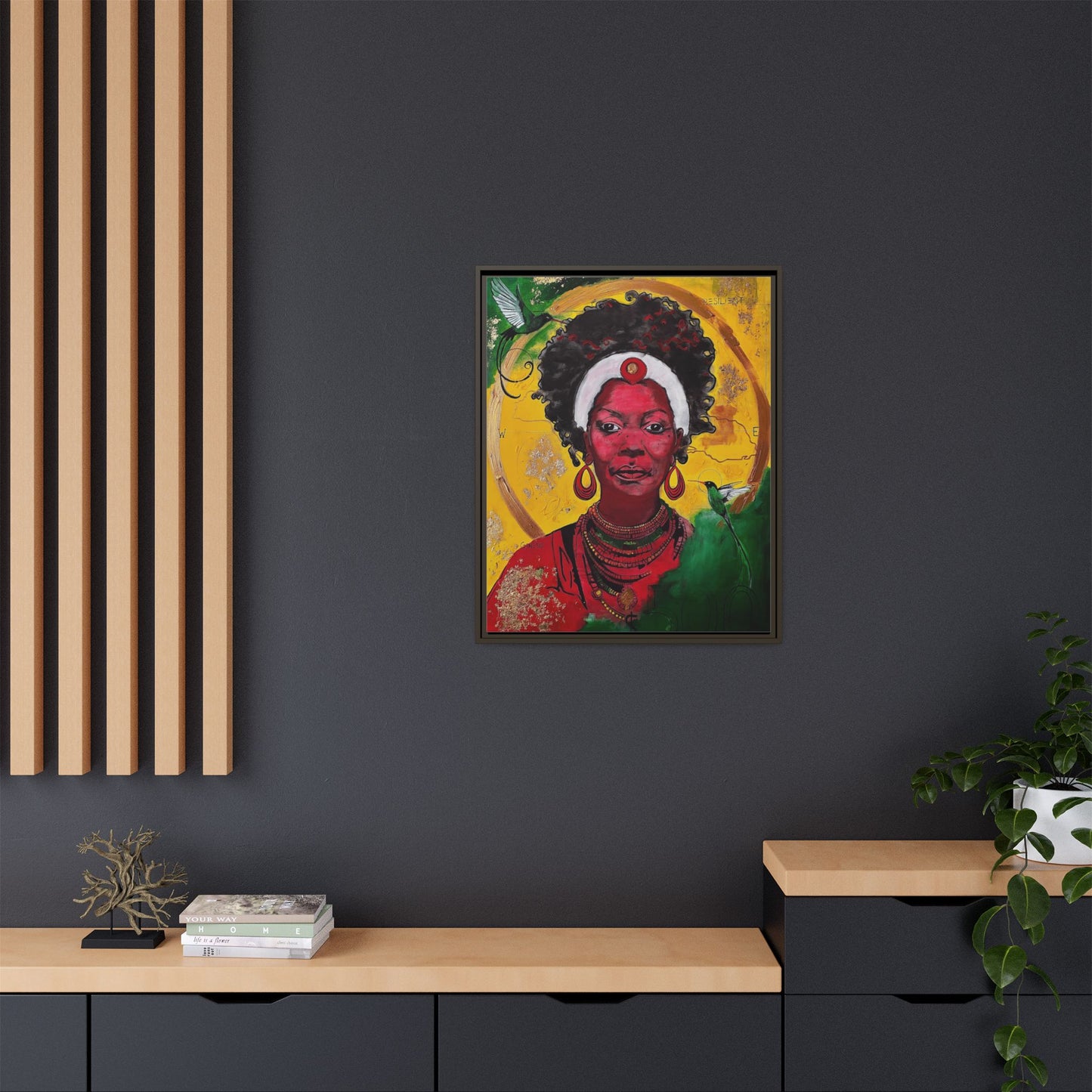 "Love from the Ancestors, meeting in Sun" -Framed Matte Canvas Art