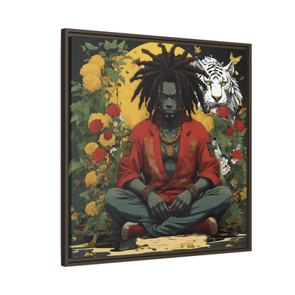 AfroBotRai White Tiger Meditation "Meditation" Canvas Gallery Wraps