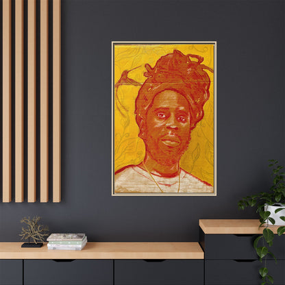 Chronixx "Eternal Light"- Framed Matte Canvas Portrait — Red Pencil &24k goldleaf Chronixx Art Print