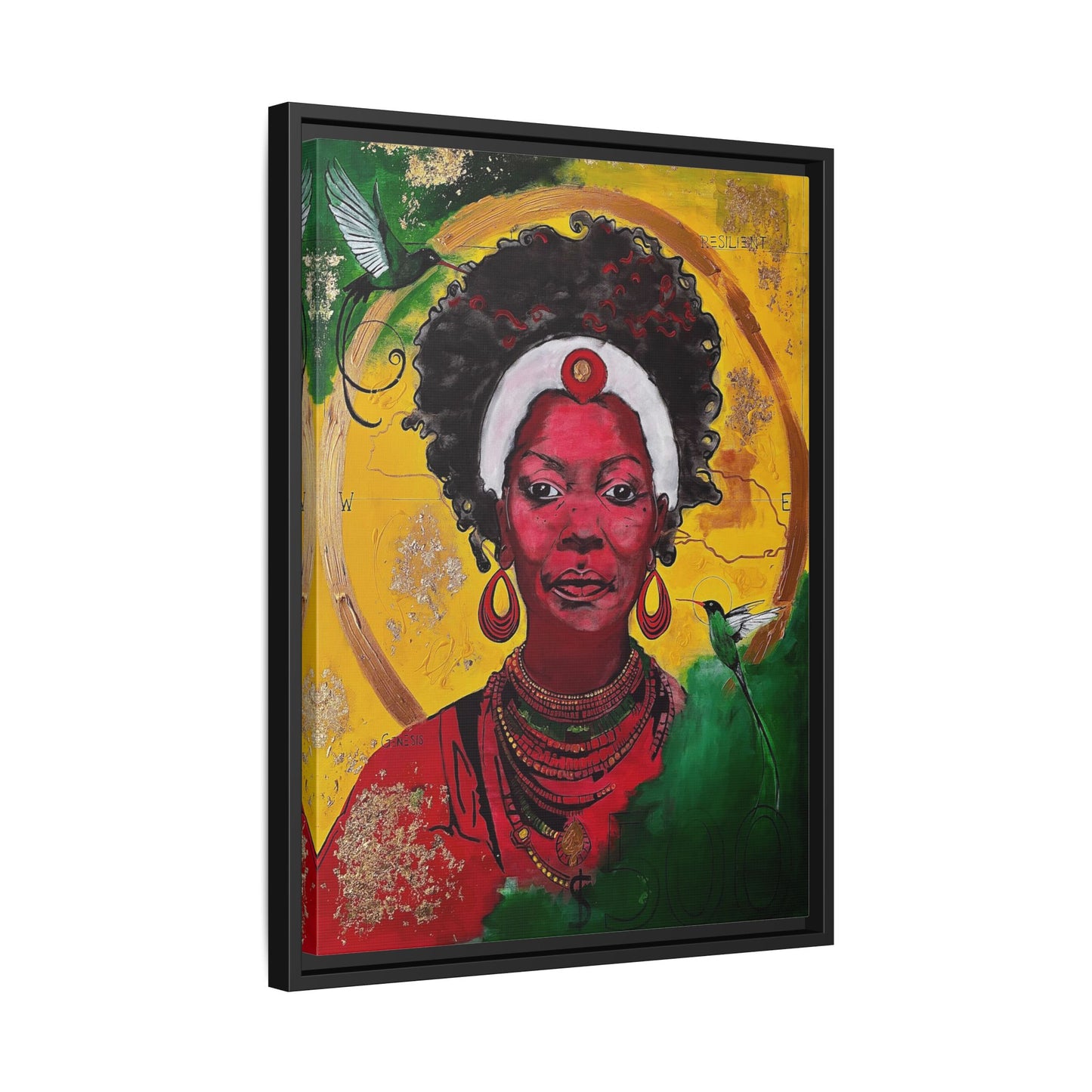 "Love from the Ancestors, meeting in Sun" -Framed Matte Canvas Art