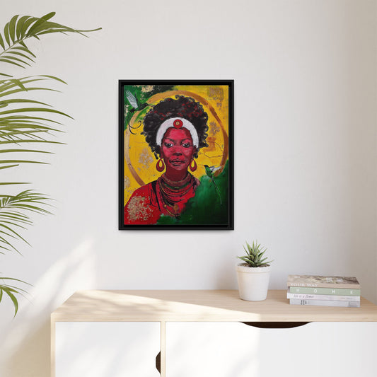"Love from the Ancestors, meeting in Sun" -Framed Matte Canvas Art