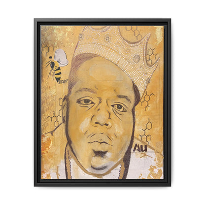 Biggie Smalls - Gold "Au" Series Framed Multi-Color Canvas Art  Hip Hop Culture