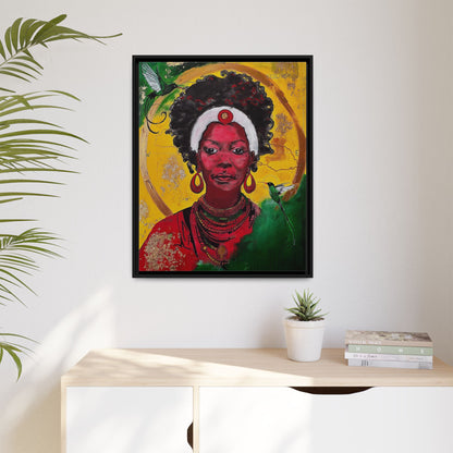 "Love from the Ancestors, meeting in Sun" -Framed Matte Canvas Art