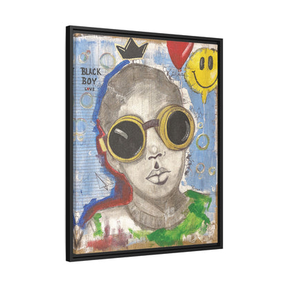 Black Boy Joy "Prince" -Framed Canvas Art Print  Multi-Color Wall Decor