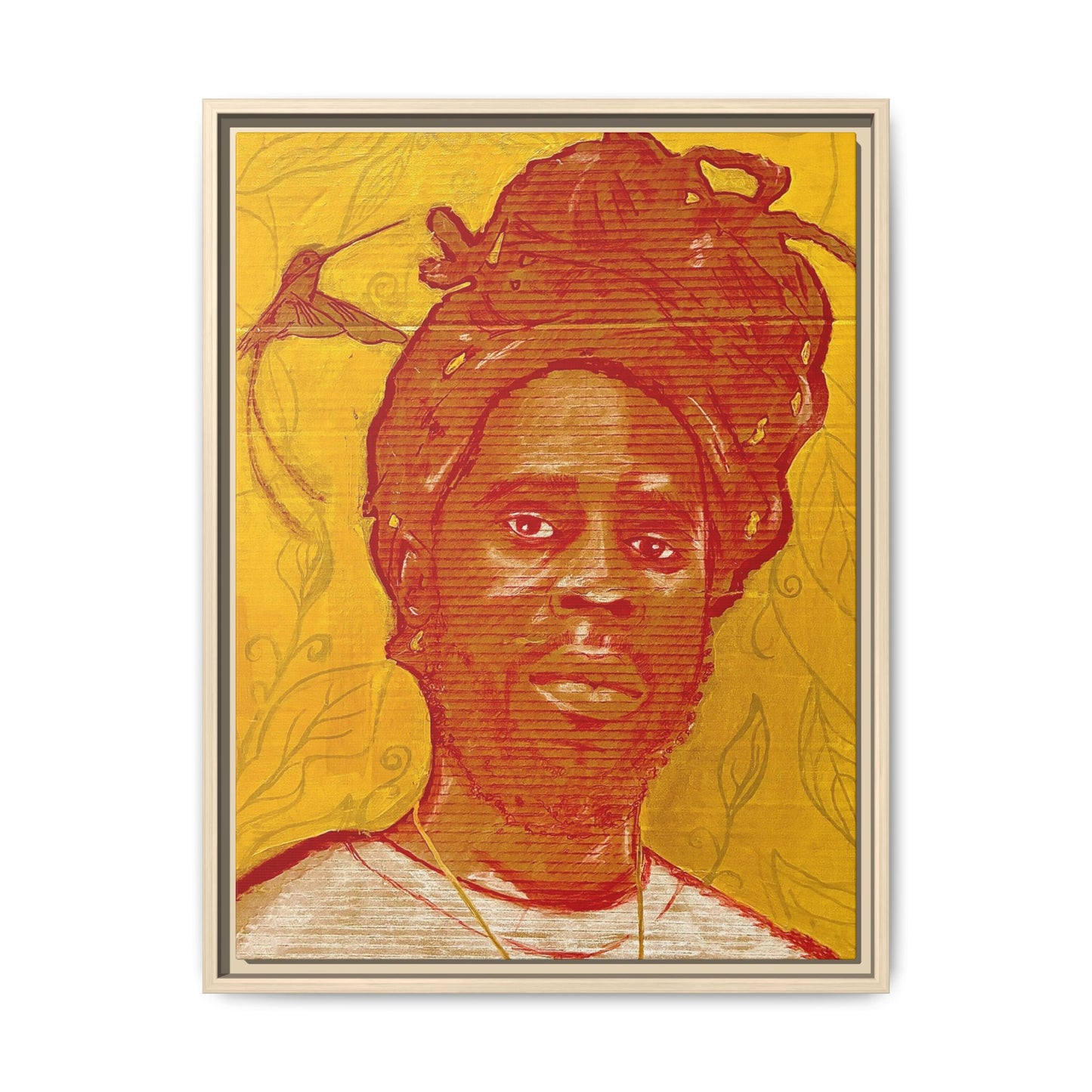 Chronixx "Eternal Light"- Framed Matte Canvas Portrait — Red Pencil &24k goldleaf Chronixx Art Print