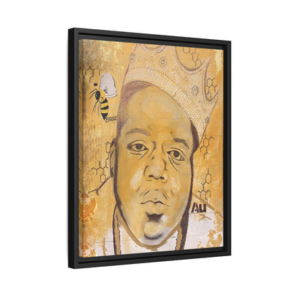 Biggie Smalls - Gold "Au" Series Framed Multi-Color Canvas Art  Hip Hop Culture
