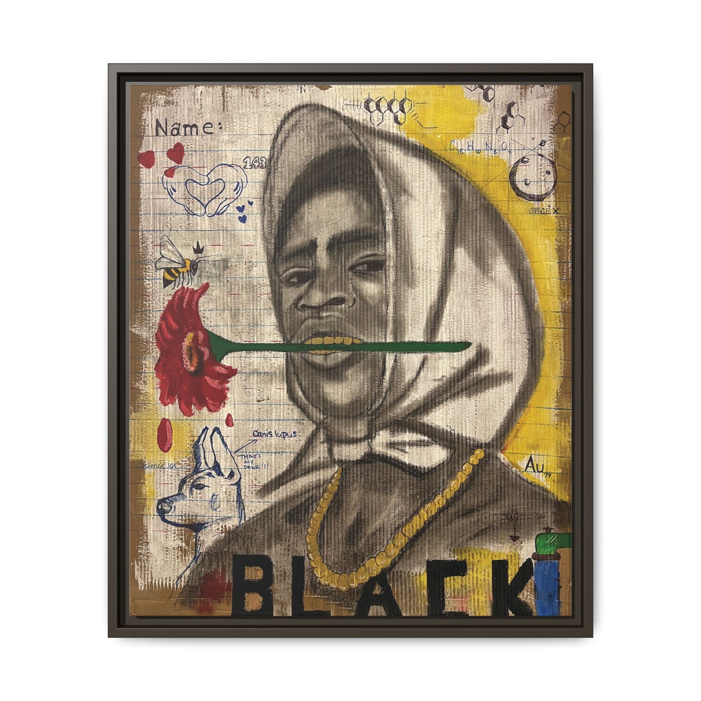 Gold In My Mouth -Framed Matte Canvas Art