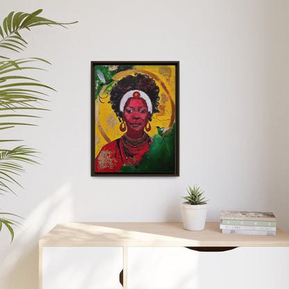 "Love from the Ancestors, meeting in Sun" -Framed Matte Canvas Art