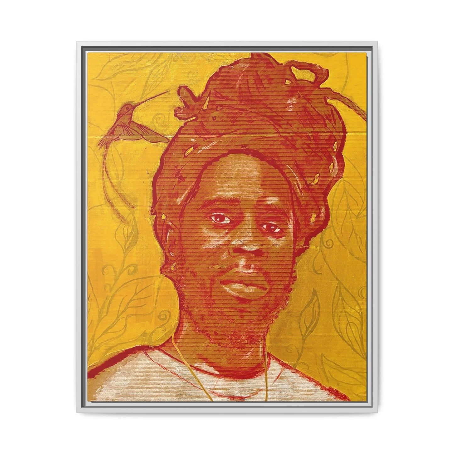 Chronixx "Eternal Light"- Framed Matte Canvas Portrait — Red Pencil &24k goldleaf Chronixx Art Print