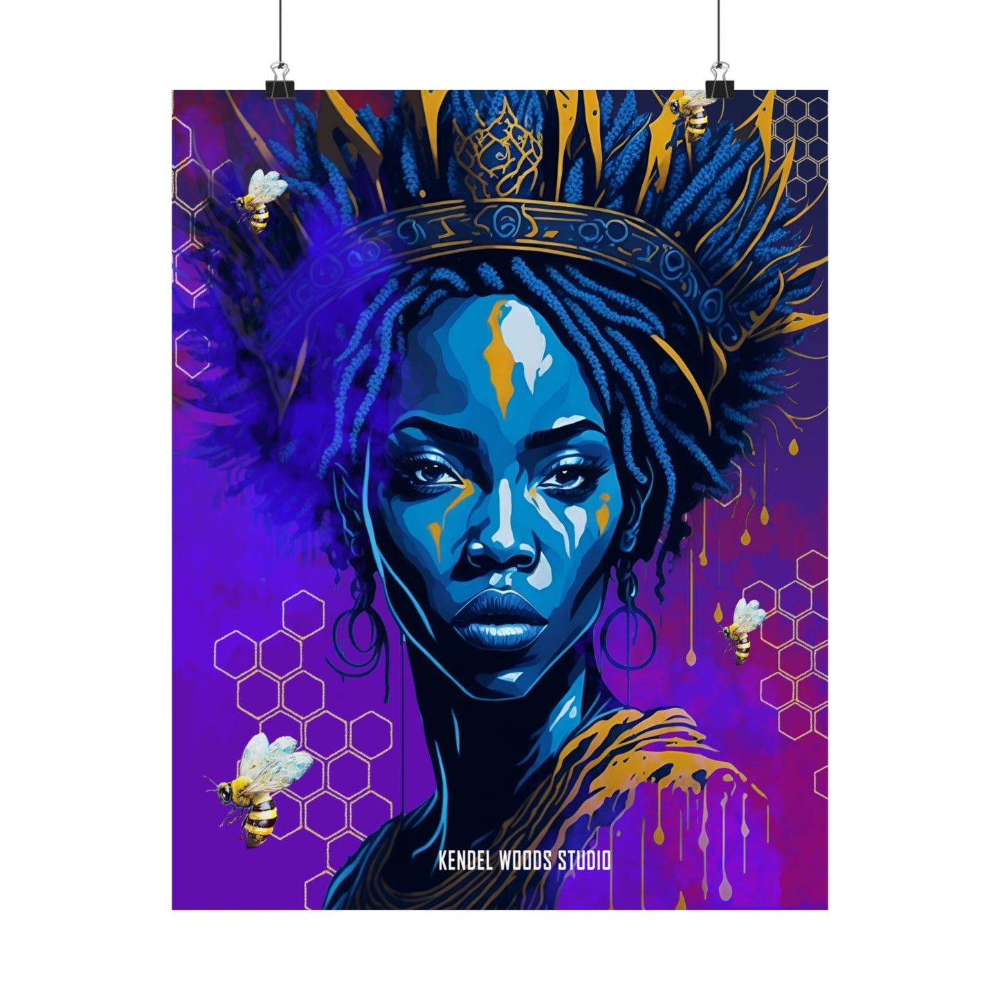 New Type Indigo Matte Vertical Posters