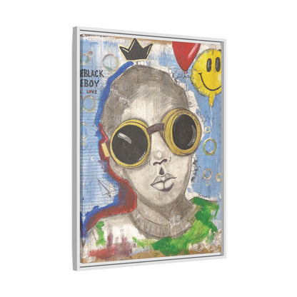 Black Boy Joy "Prince" -Framed Canvas Art Print  Multi-Color Wall Decor