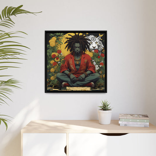 AfroBotRai White Tiger Meditation "Meditation" Canvas Gallery Wraps