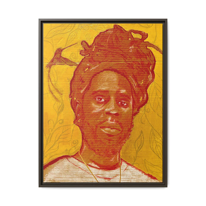 Chronixx "Eternal Light"- Framed Matte Canvas Portrait — Red Pencil &24k goldleaf Chronixx Art Print