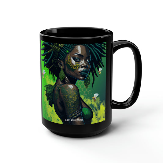 New Type Green Black Mug, 15oz