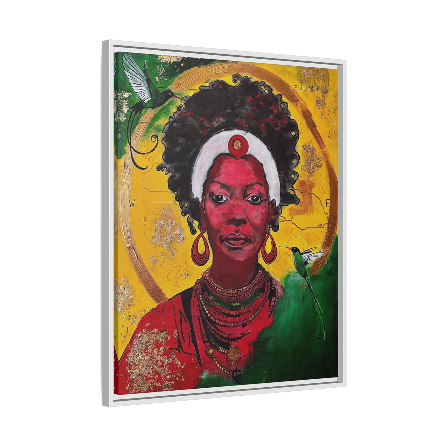 "Love from the Ancestors, meeting in Sun" -Framed Matte Canvas Art