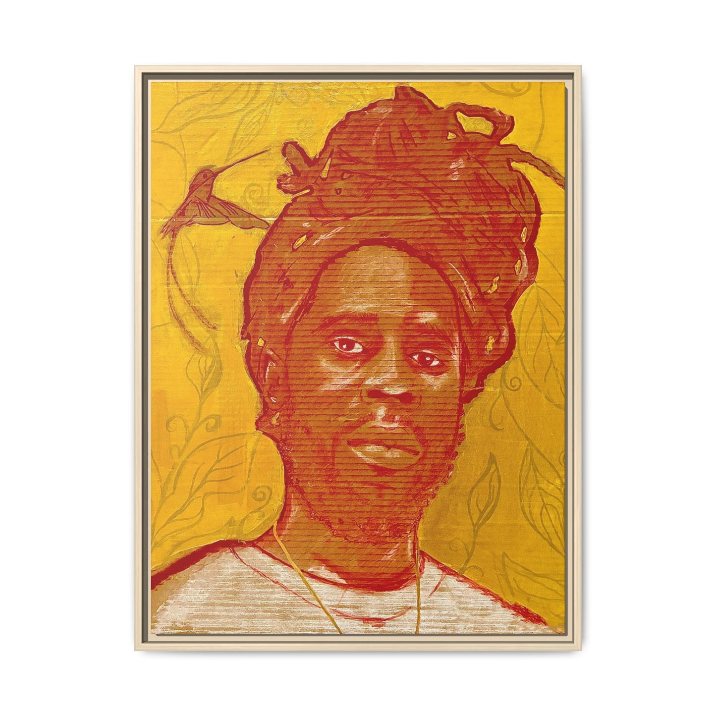 Chronixx "Eternal Light"- Framed Matte Canvas Portrait — Red Pencil &24k goldleaf Chronixx Art Print