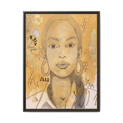 Sade- Gold "Au" Series Framed Canvas Art Multi-Color Wall Decor
