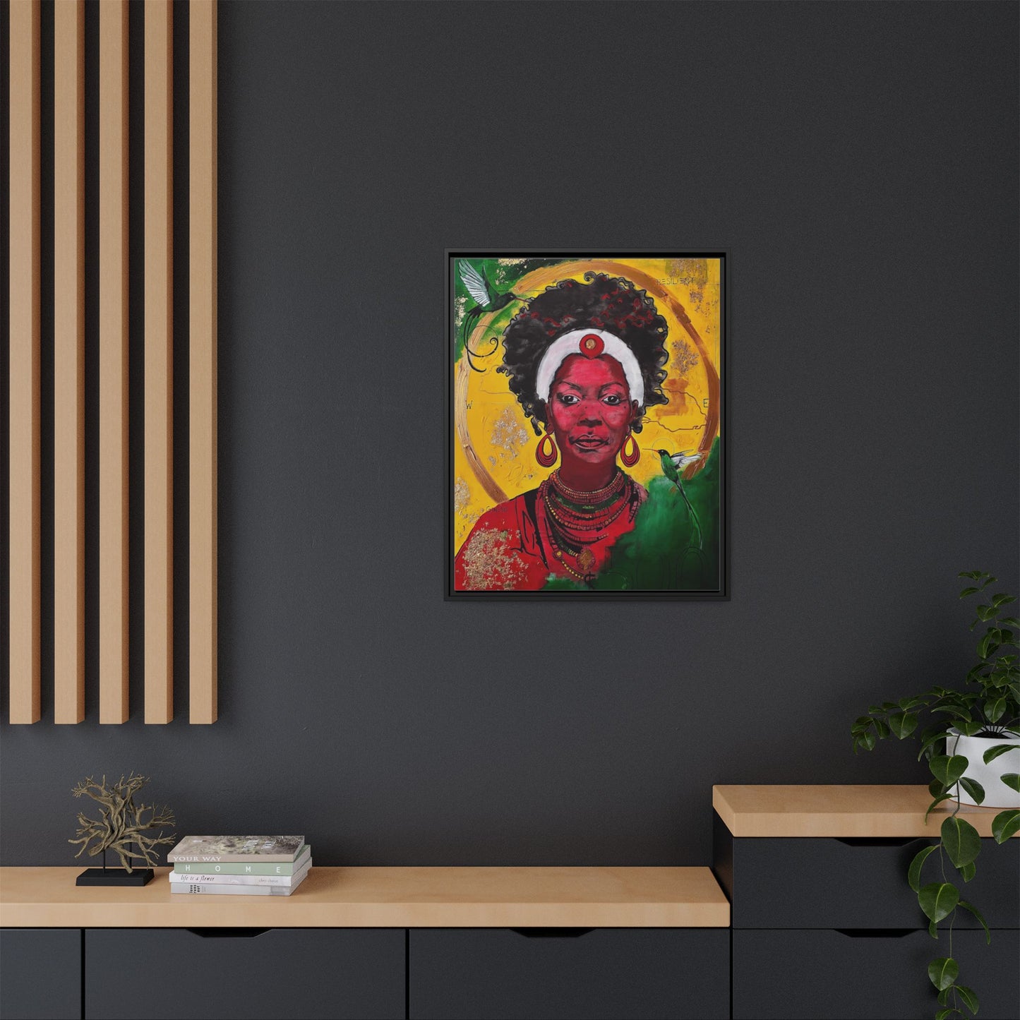 "Love from the Ancestors, meeting in Sun" -Framed Matte Canvas Art