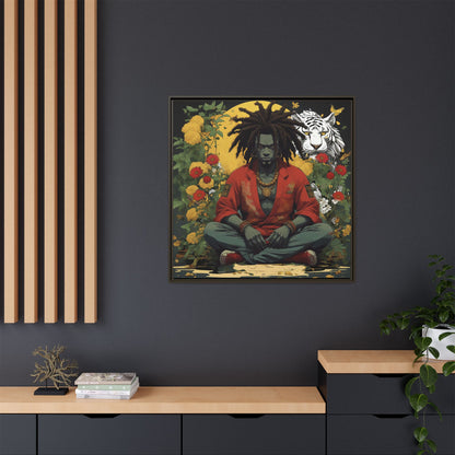 AfroBotRai White Tiger Meditation "Meditation" Canvas Gallery Wraps