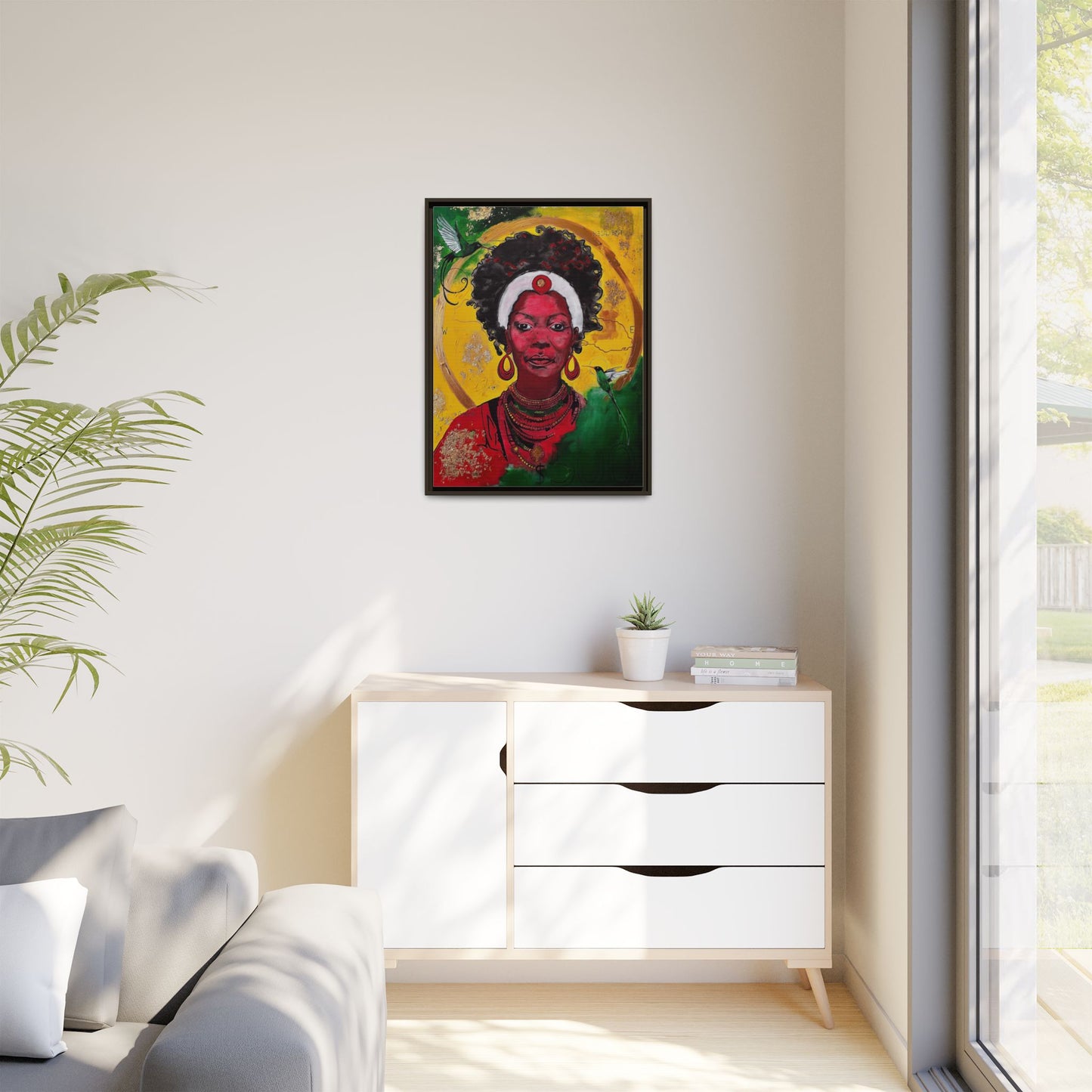 "Love from the Ancestors, meeting in Sun" -Framed Matte Canvas Art