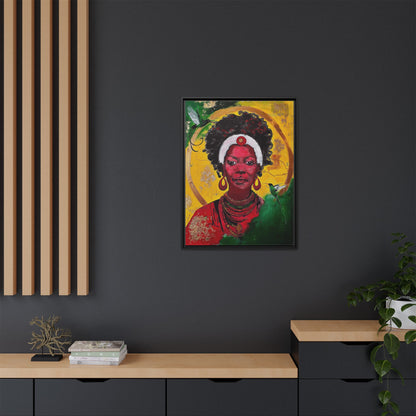 "Love from the Ancestors, meeting in Sun" -Framed Matte Canvas Art