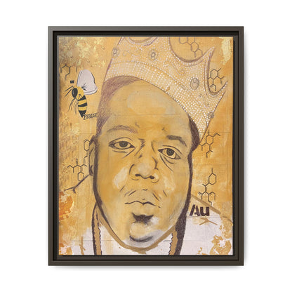 Biggie Smalls - Gold "Au" Series Framed Multi-Color Canvas Art  Hip Hop Culture