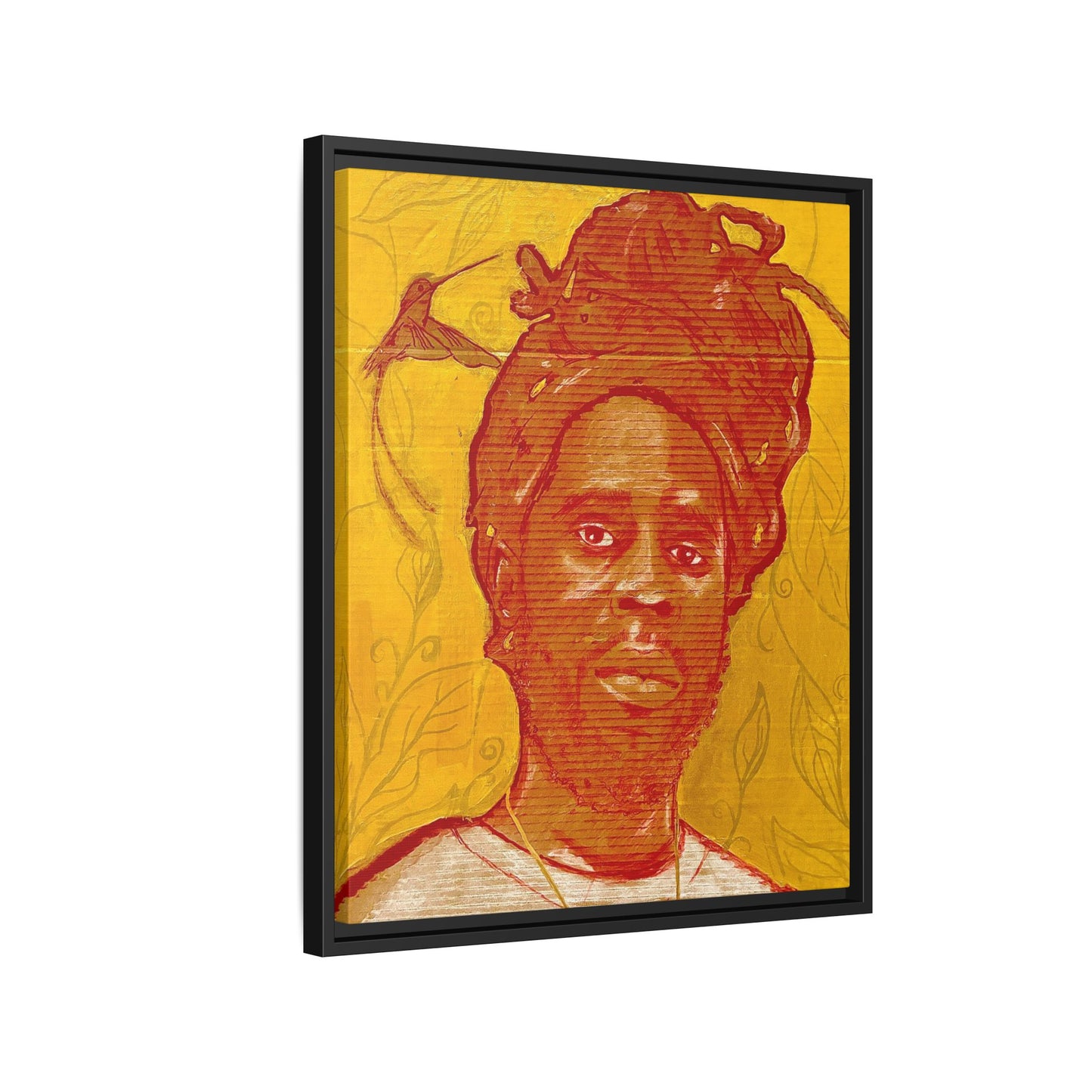 Chronixx "Eternal Light"- Framed Matte Canvas Portrait — Red Pencil &24k goldleaf Chronixx Art Print