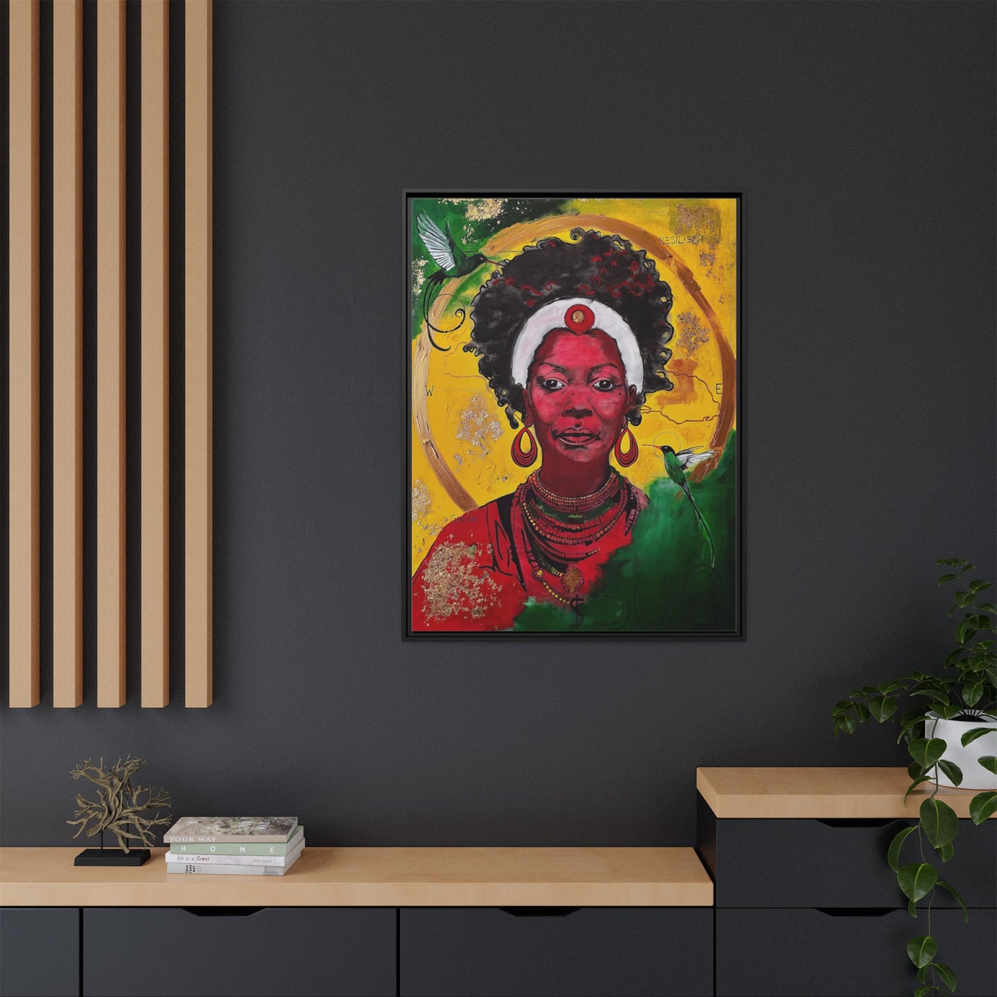 "Love from the Ancestors, meeting in Sun" -Framed Matte Canvas Art