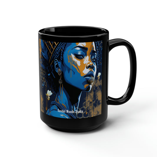 New Type Blue Black Mug, 15oz