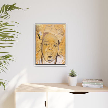 Biggie Smalls - Gold "Au" Series Framed Multi-Color Canvas Art  Hip Hop Culture