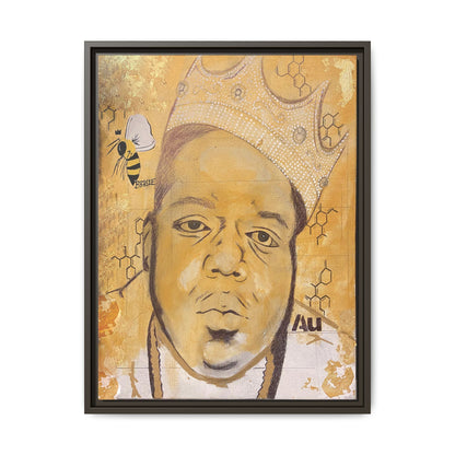 Biggie Smalls - Gold "Au" Series Framed Multi-Color Canvas Art  Hip Hop Culture