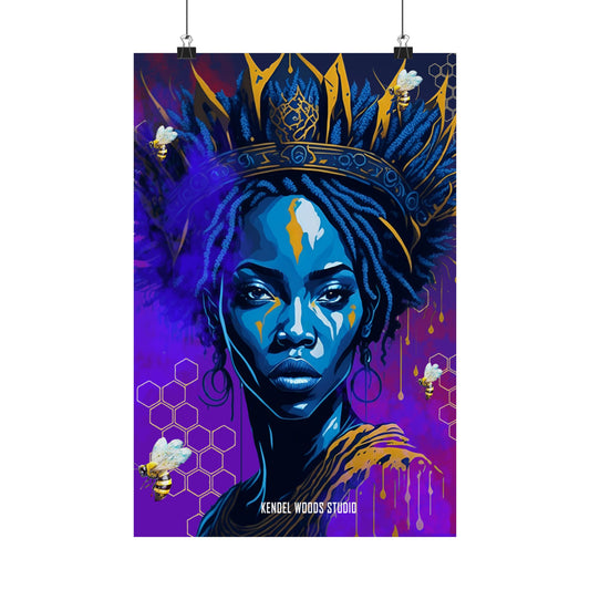 New Type Indigo Matte Vertical Posters