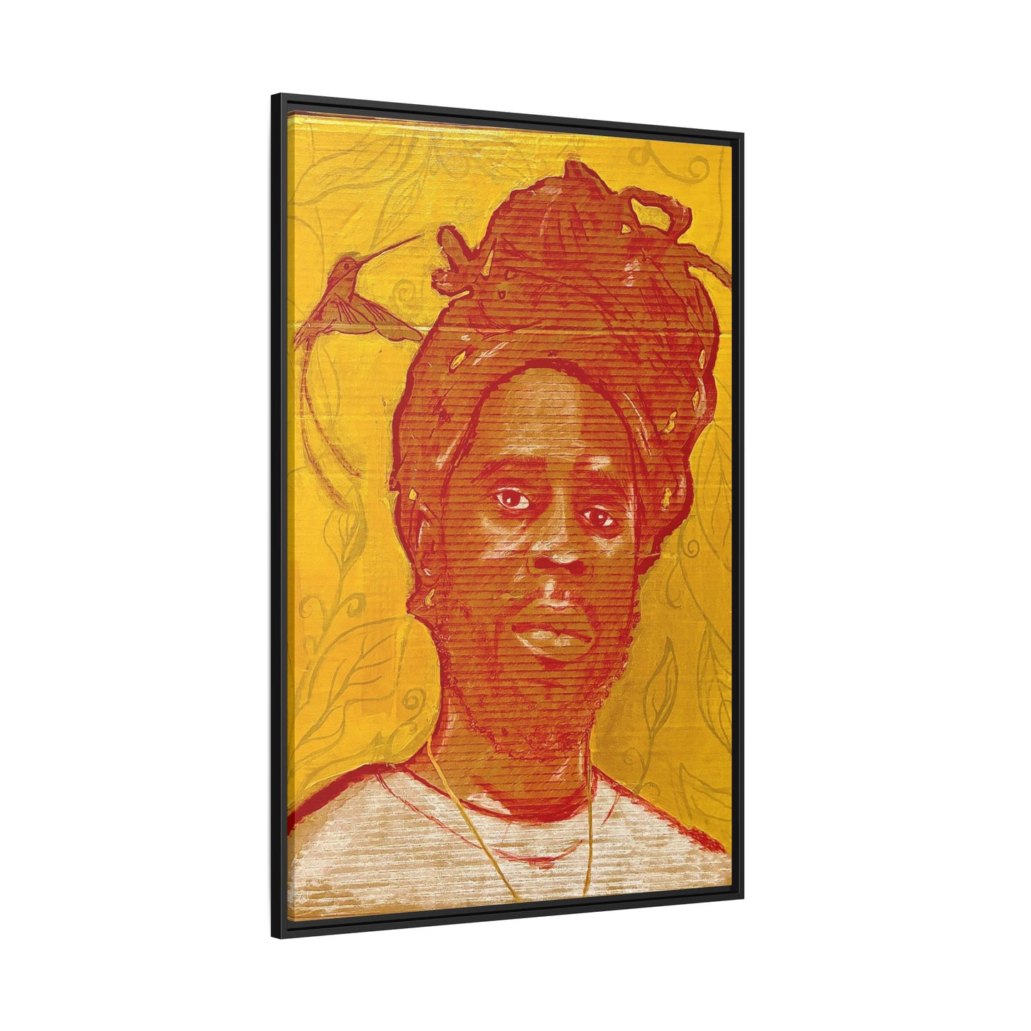 Chronixx "Eternal Light"- Framed Matte Canvas Portrait — Red Pencil &24k goldleaf Chronixx Art Print