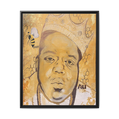 Biggie Smalls - Gold "Au" Series Framed Multi-Color Canvas Art  Hip Hop Culture