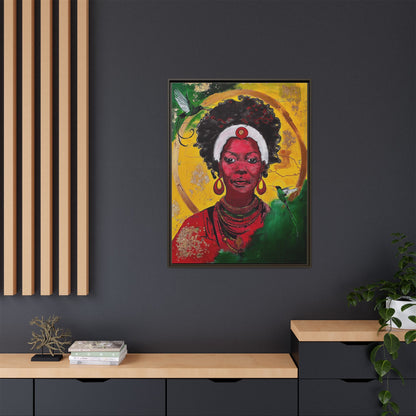 "Love from the Ancestors, meeting in Sun" -Framed Matte Canvas Art