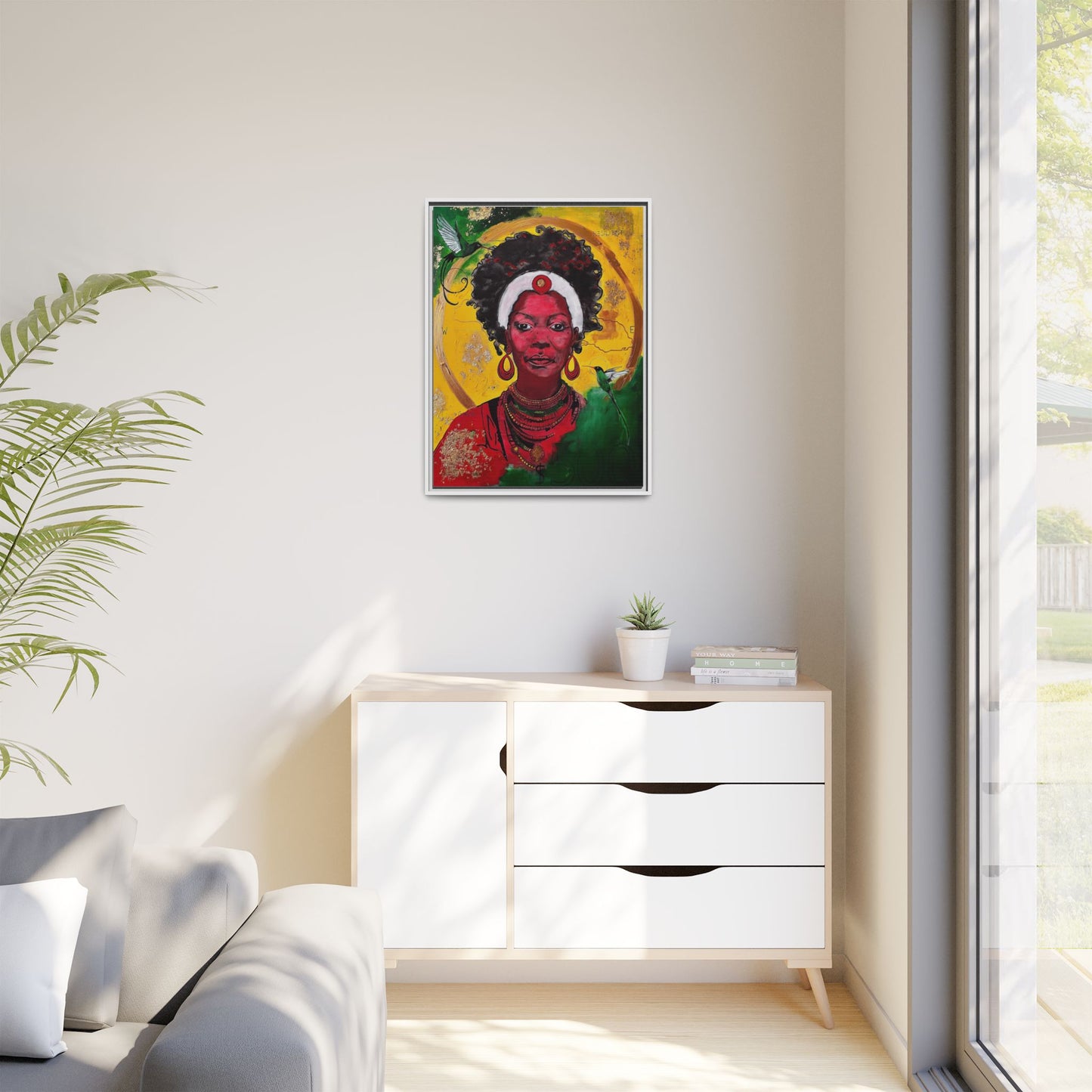 "Love from the Ancestors, meeting in Sun" -Framed Matte Canvas Art