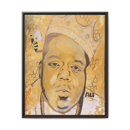 Biggie Smalls - Gold "Au" Series Framed Multi-Color Canvas Art  Hip Hop Culture