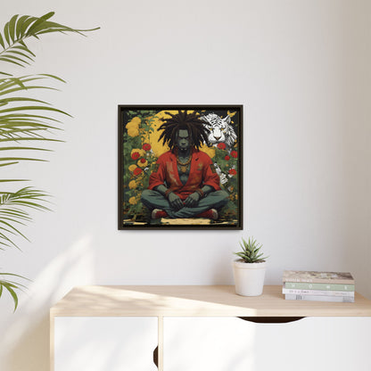 AfroBotRai White Tiger Meditation "Meditation" Canvas Gallery Wraps