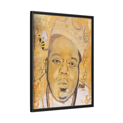 Biggie Smalls - Gold "Au" Series Framed Multi-Color Canvas Art  Hip Hop Culture