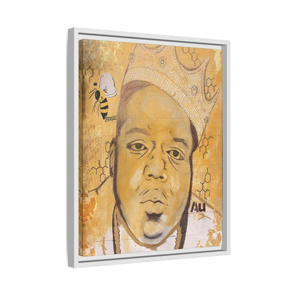 Biggie Smalls - Gold "Au" Series Framed Multi-Color Canvas Art  Hip Hop Culture